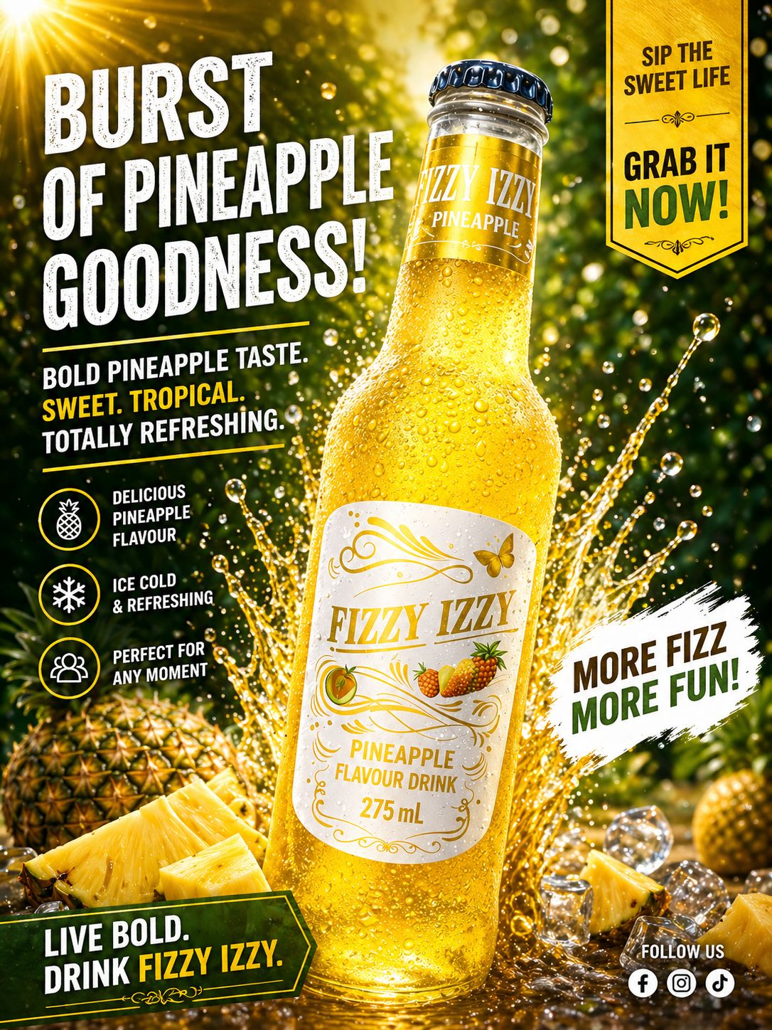 Pineapple Fizzy Izzy - 24 Pack