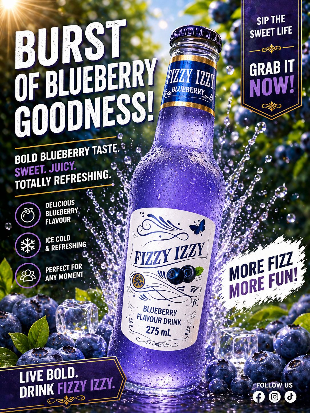 Blueberry Fizzy Izzy - 24 Pack