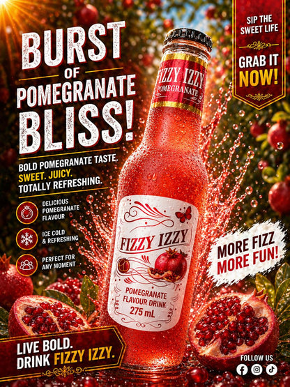 Pomegranate Izzy Fizzy - 24 Pack